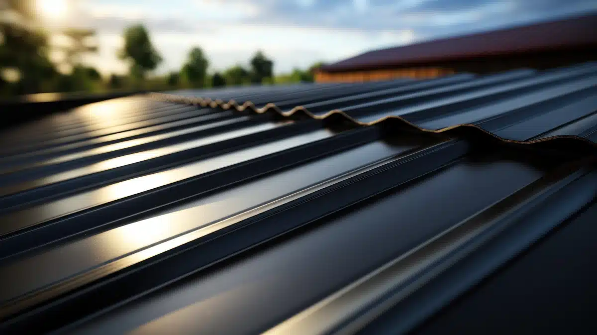 close up metal roofing